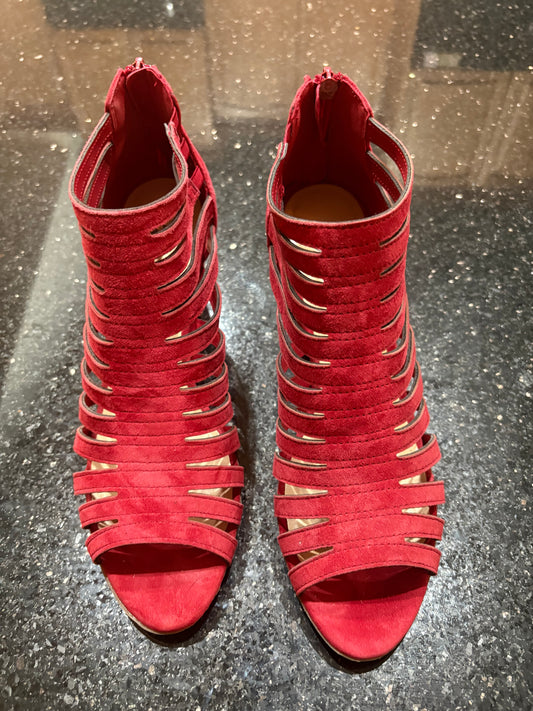 Women’s Bella Vita Maise, Red, Block Heel, Caged Sandal - Size 9.5