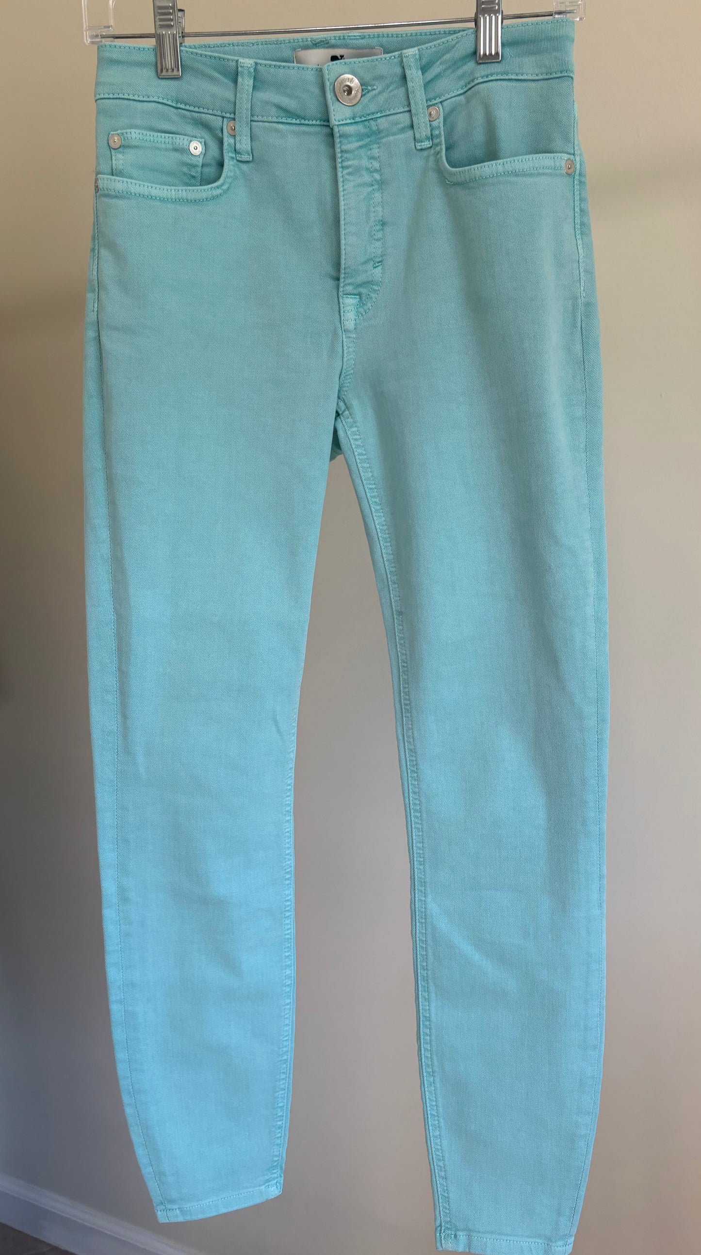 Women's Vineyard Vines Jamie High Rise Skinny Jeans, Aqua Blue - Size 26