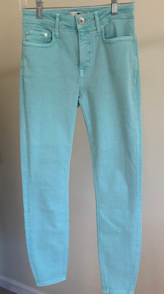 Women's Vineyard Vines Jamie High Rise Skinny Jeans, Aqua Blue - Size 26