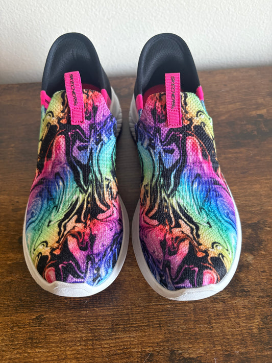 Girl's Skechers Ultra Flex 3.0 Cosmo Swirl sneaker Slip-in Shoe - Size 12.5