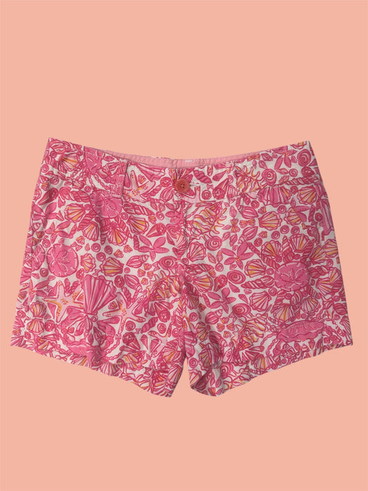D - Women's shorts, Lilly Pulitzer, Callahan "Hotty Pink Sailors Valentine" - Size 0