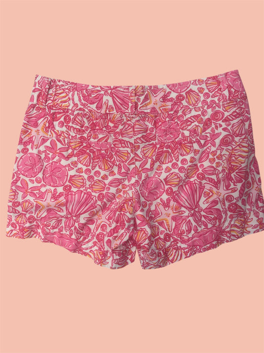 D - Women's shorts, Lilly Pulitzer, Callahan "Hotty Pink Sailors Valentine" - Size 0