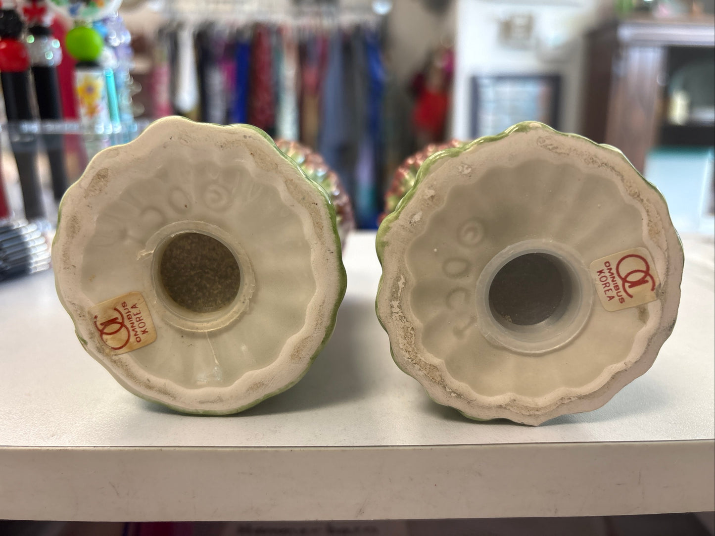 D - Fitz & Floyd Omnibus OCI Asparagus Salt & Pepper Shakers