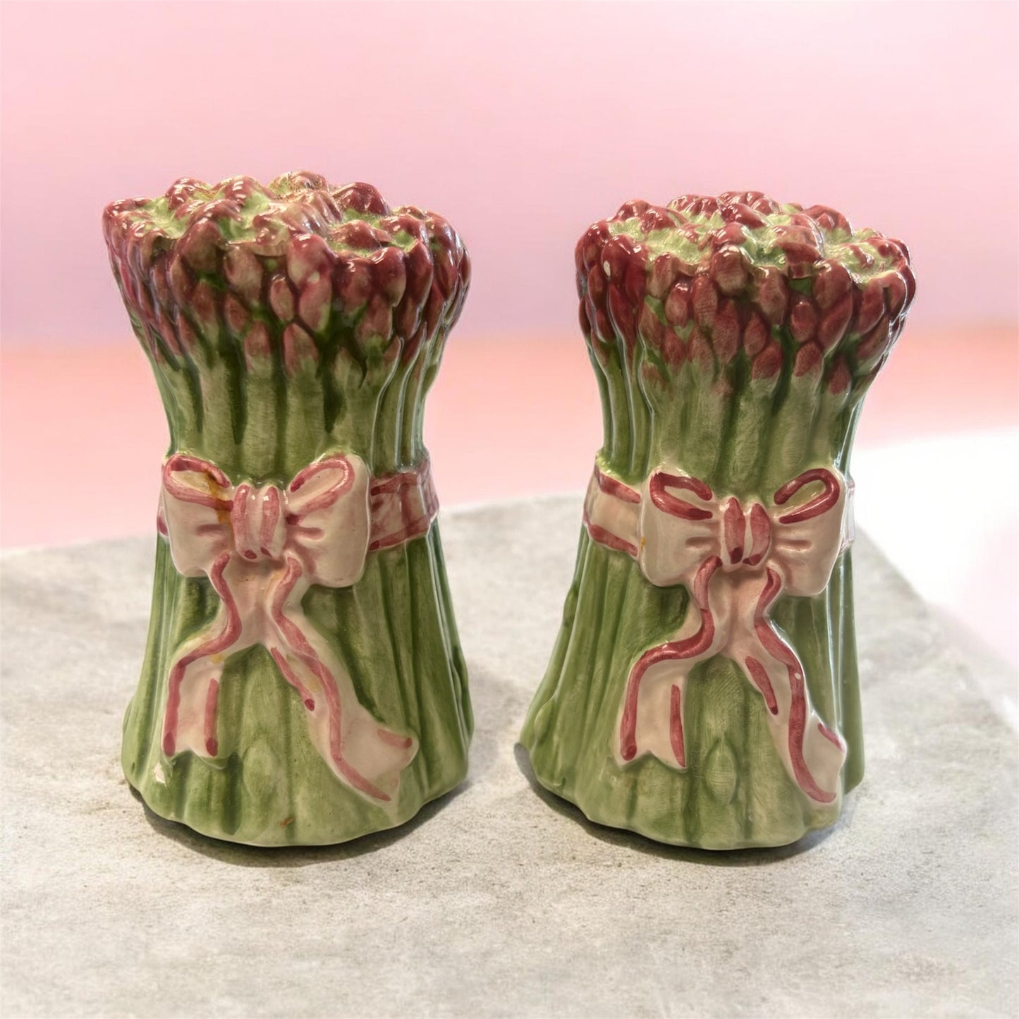 D - Fitz & Floyd Omnibus OCI Asparagus Salt & Pepper Shakers