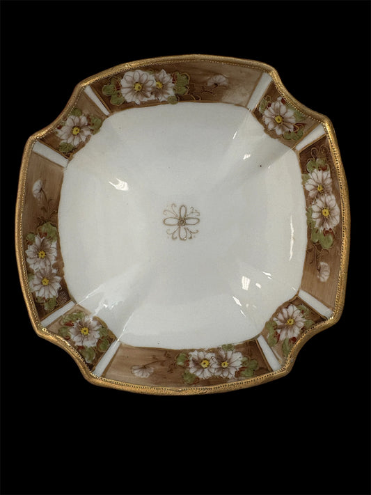 D - Antique Hand Painted Nippon Footed Bowl