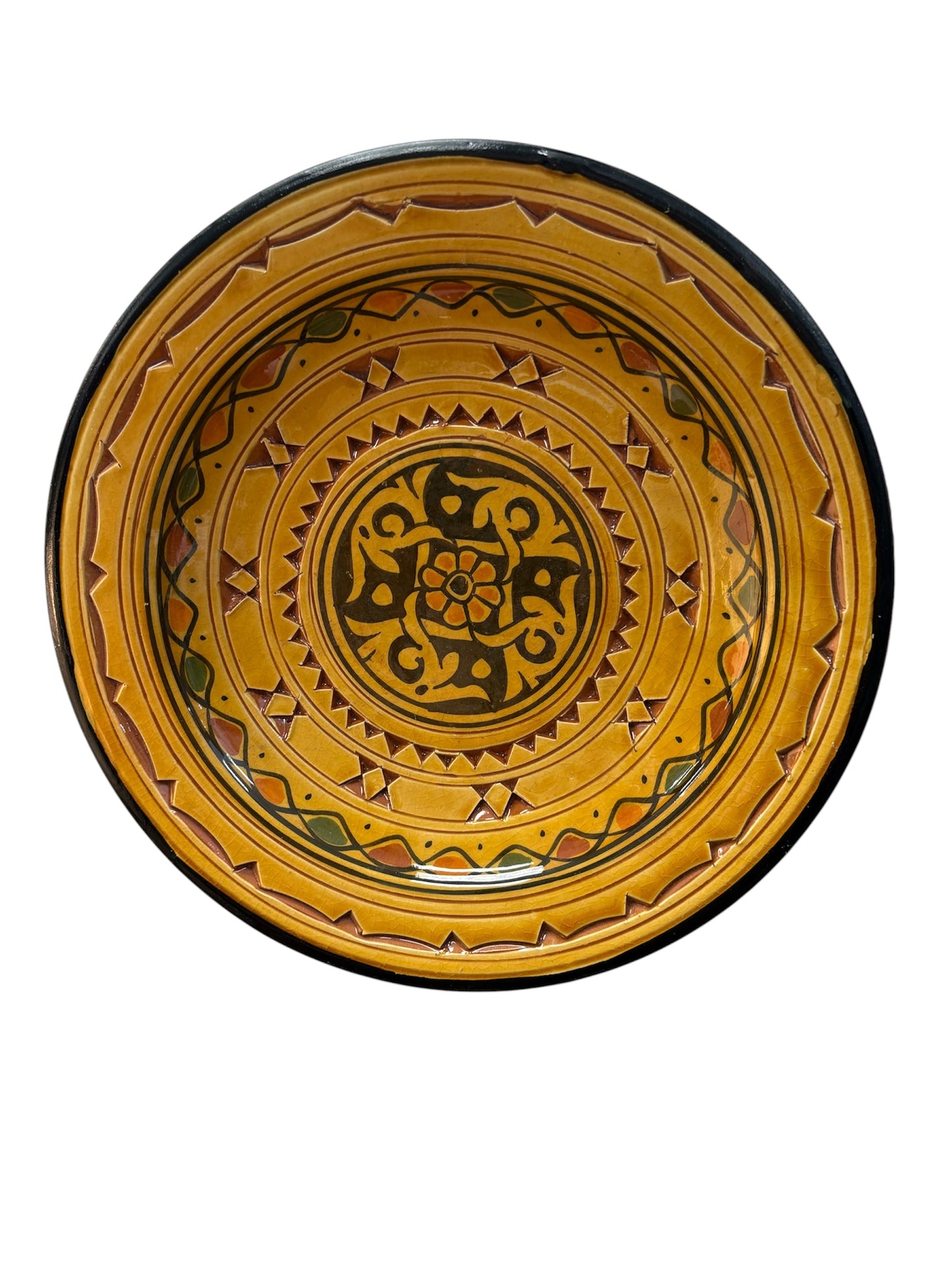 D -  11" Moroccan Safi Terracotta Bowl Wall Decor  - SIGNED