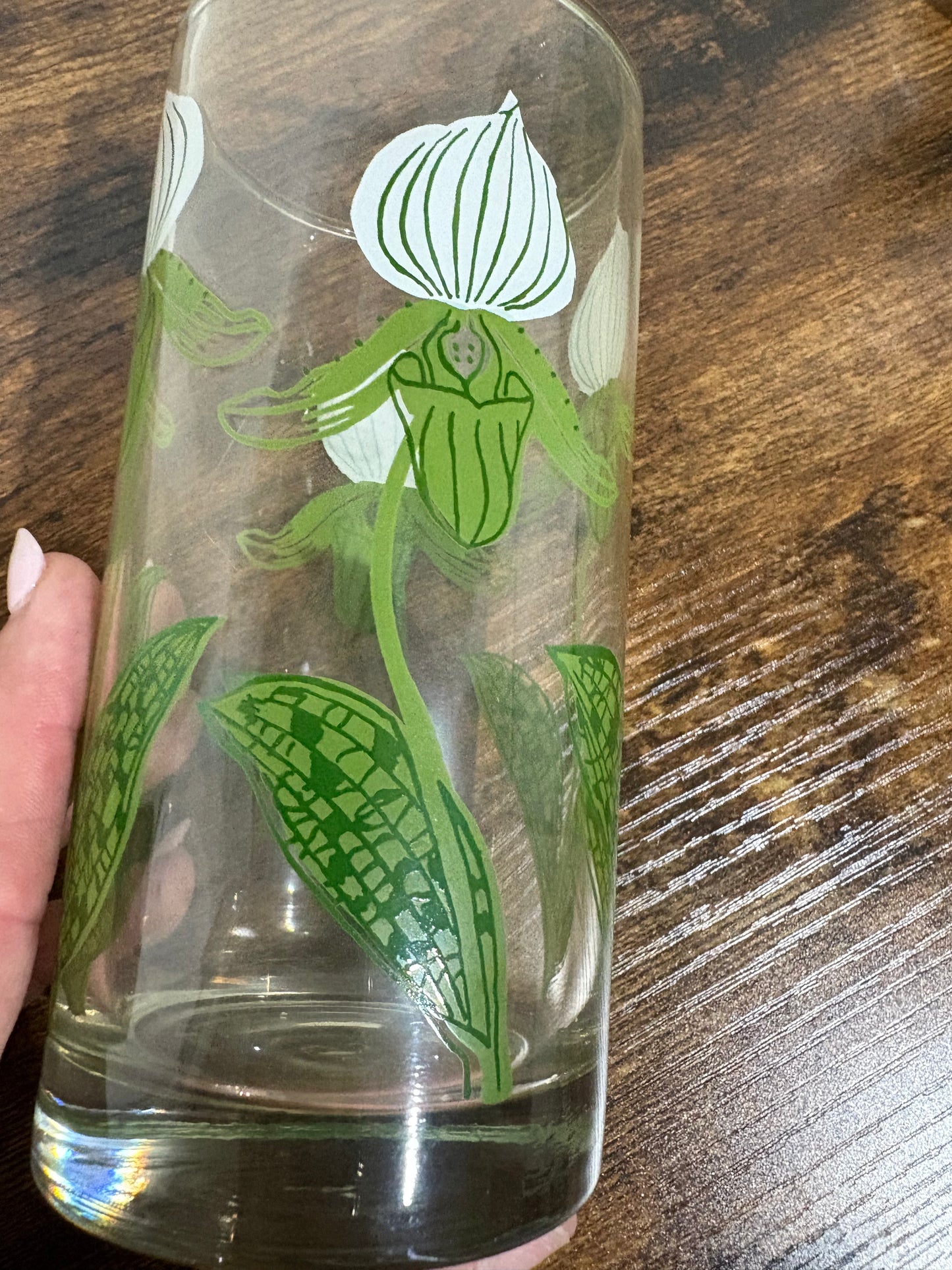Vintage Libbey Orchid Flower Tumblers, Drinking Glasses - Set Of 6