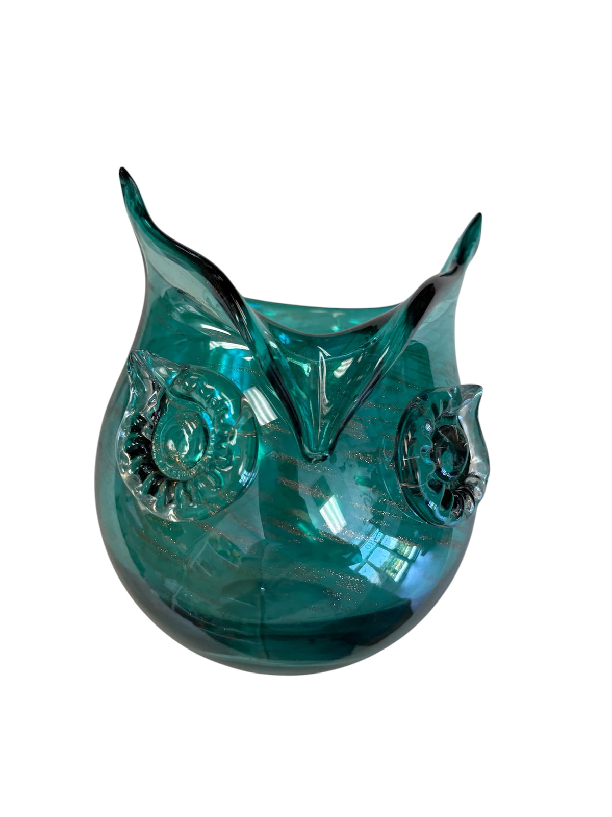 D - Hand Blown Glass Owl Vase or Bowl