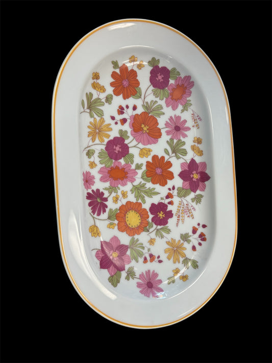 D - VTG H & Co Floral Pattern Platter 14"