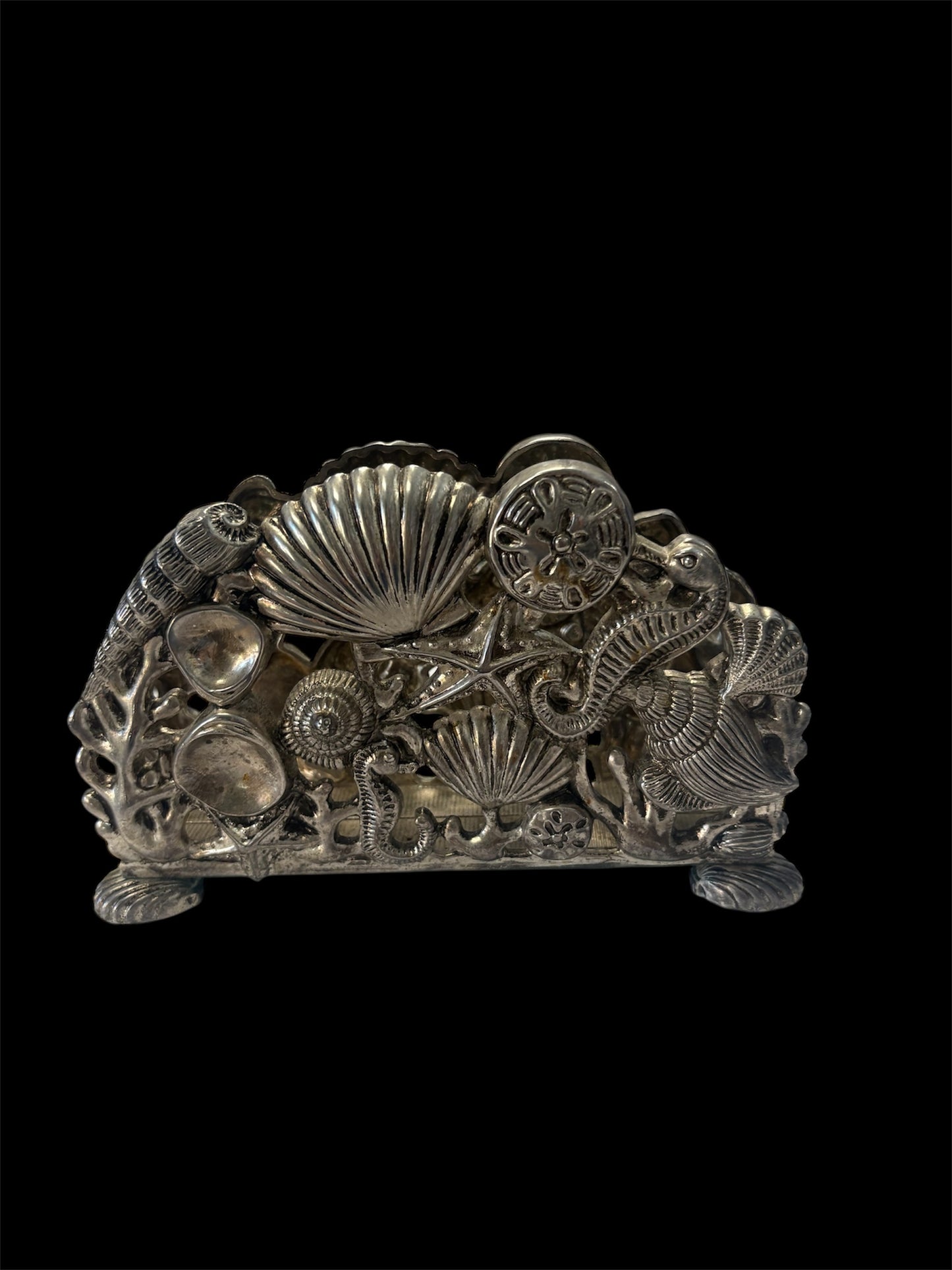 D - VTG Godinger Silver Coastal "Under the Sea" Napkin/Letter Holder