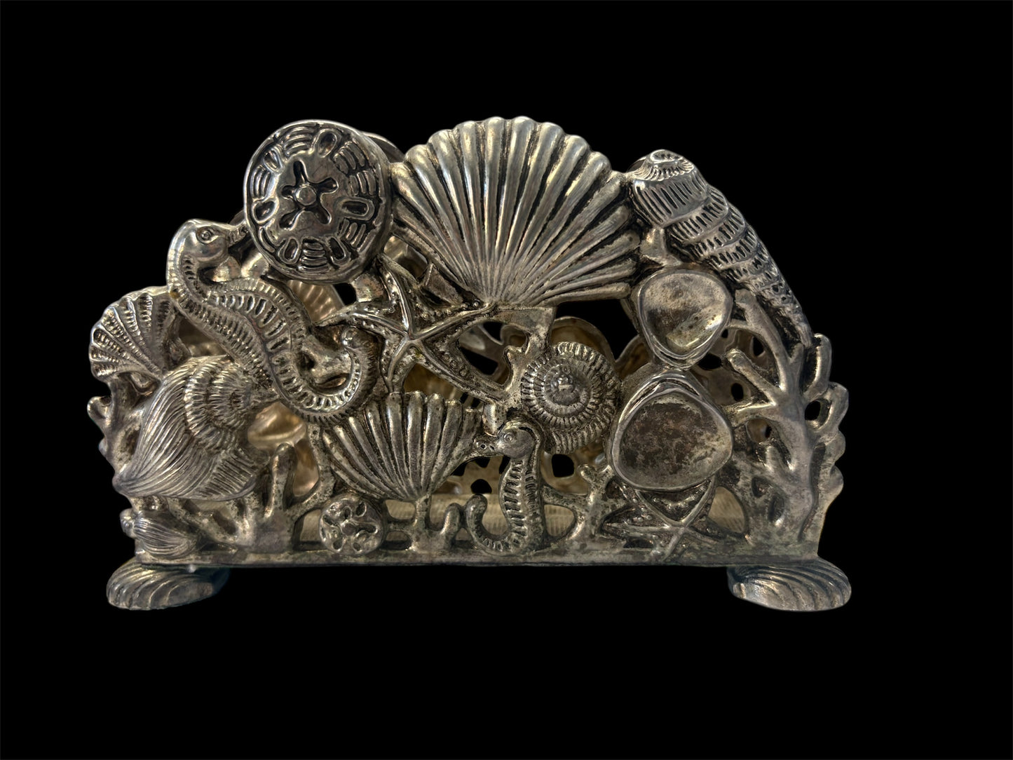 D - VTG Godinger Silver Coastal "Under the Sea" Napkin/Letter Holder