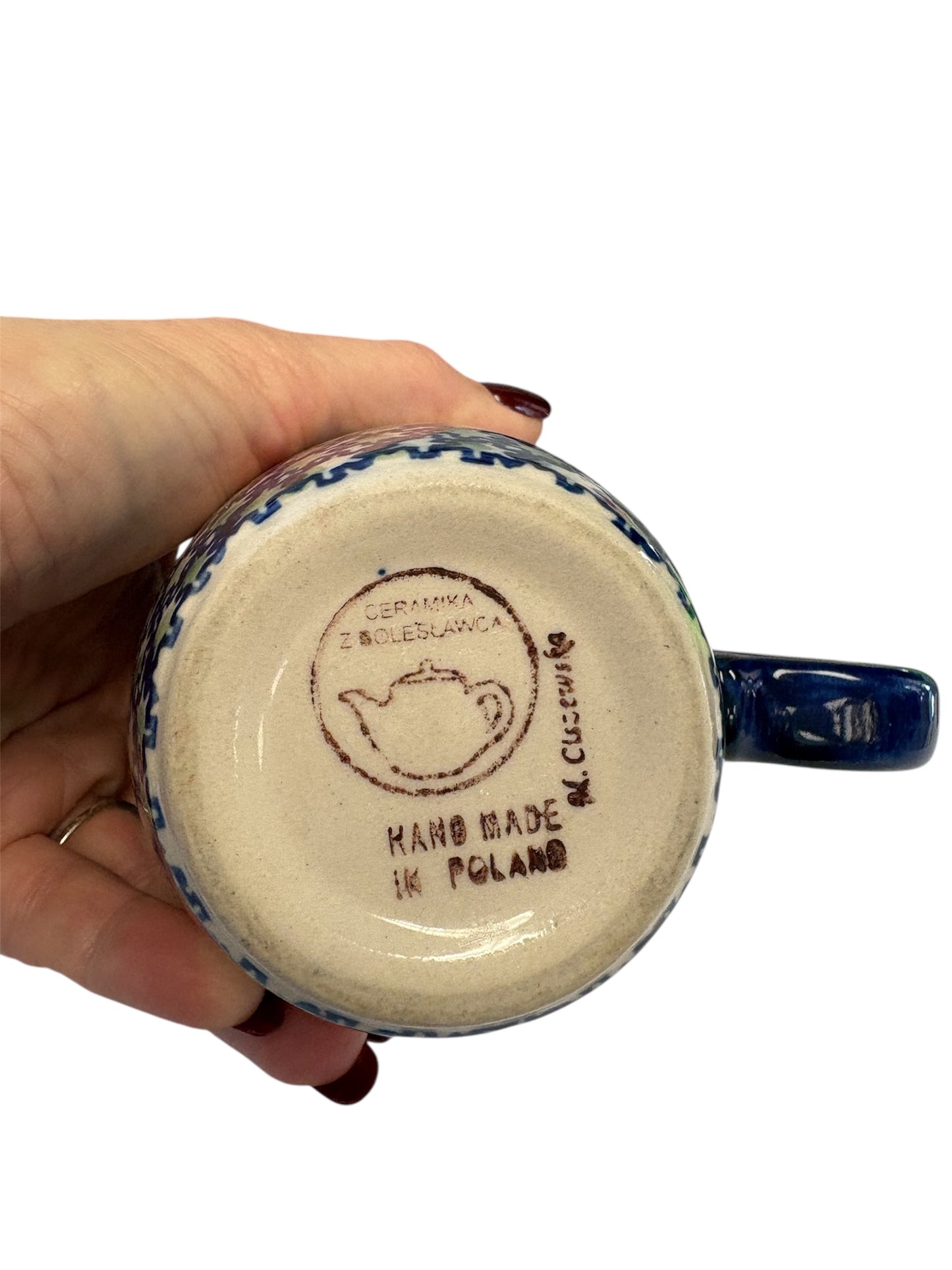 T - Boleslawiec Polish Pottery Coffee Cup Mug, Floral Blue Green Pink - 4 Available!