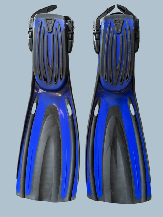 D -  Unisex, Oceanic Viper Fins, Blue and Black, Size Adult XS, Adjustable