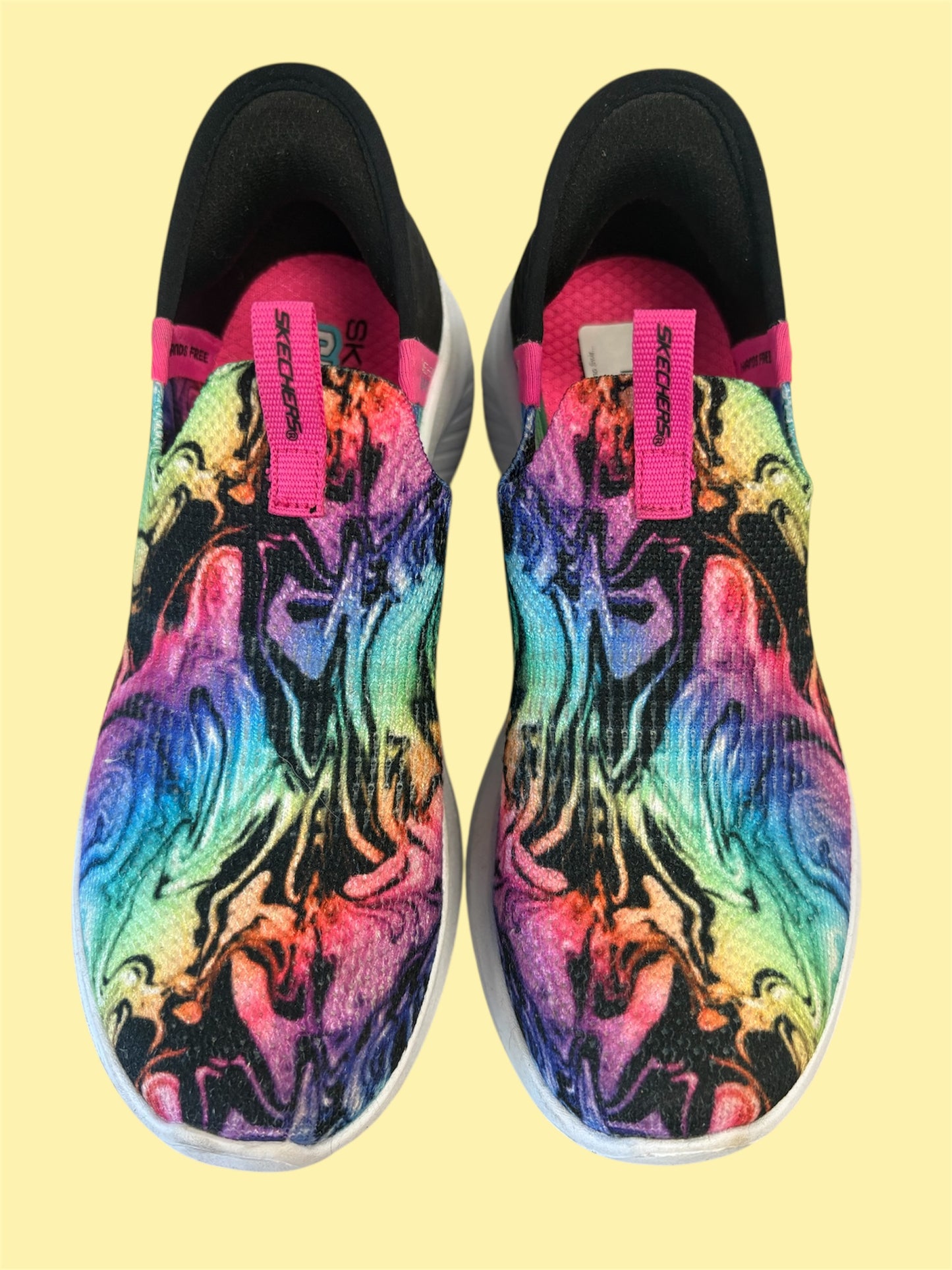 Girl's Skechers Ultra Flex 3.0 Cosmo Swirl sneaker Slip-in Shoe - Size 12.5