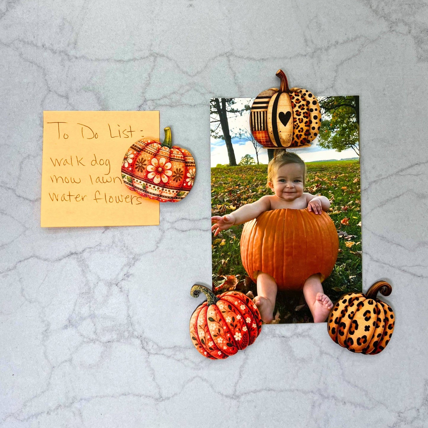 Fall Pattern Pumpkin Magnet