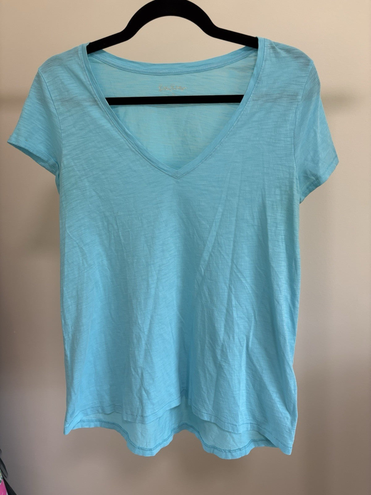 Women's Lilly Pulitzer Short Sleeve T-Shirt, Aqua Teal Blue, Size M